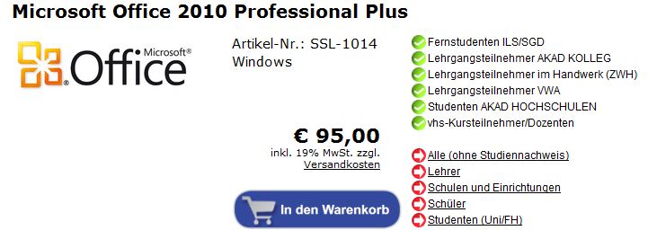 Produktauswahl