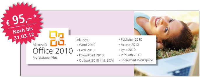 Microsoft Office 2010 Professional Plus für Studenten, vhs-Kurseilnehmer und Lehrgangsteilnehmer