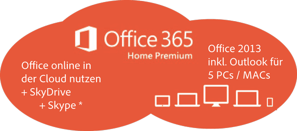 Office 365 Home Premium inkl. Office 2013 für für PCs oder MACs