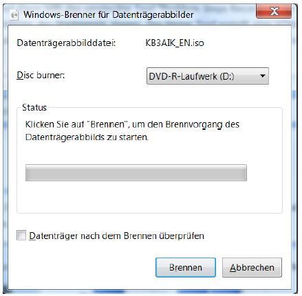 Windows7 Abbilder brennen