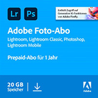 Adobe Foto-Abo (20 GB Cloud-Speicher), Lightroom, Lightroom Classic, Photoshop, Lightroom Mobile)